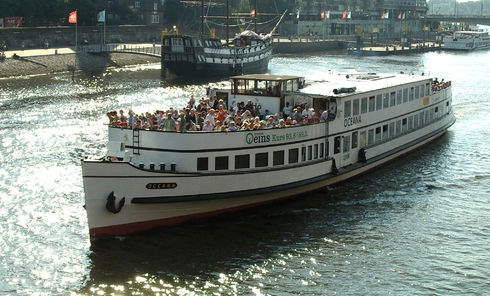 Eine Schiff auf der Weser