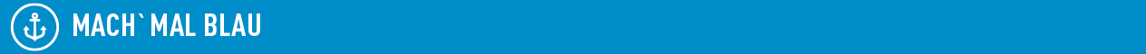 Grafik zeigt weißen Schriftzug Mach mal Blau auf blauem Hintergrund; Quelle: Dialog public relations