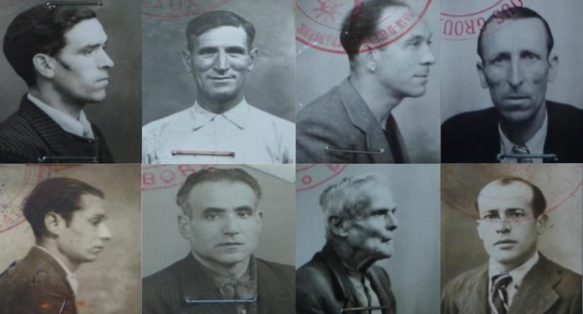 Collage von Portraits von Häftlingen